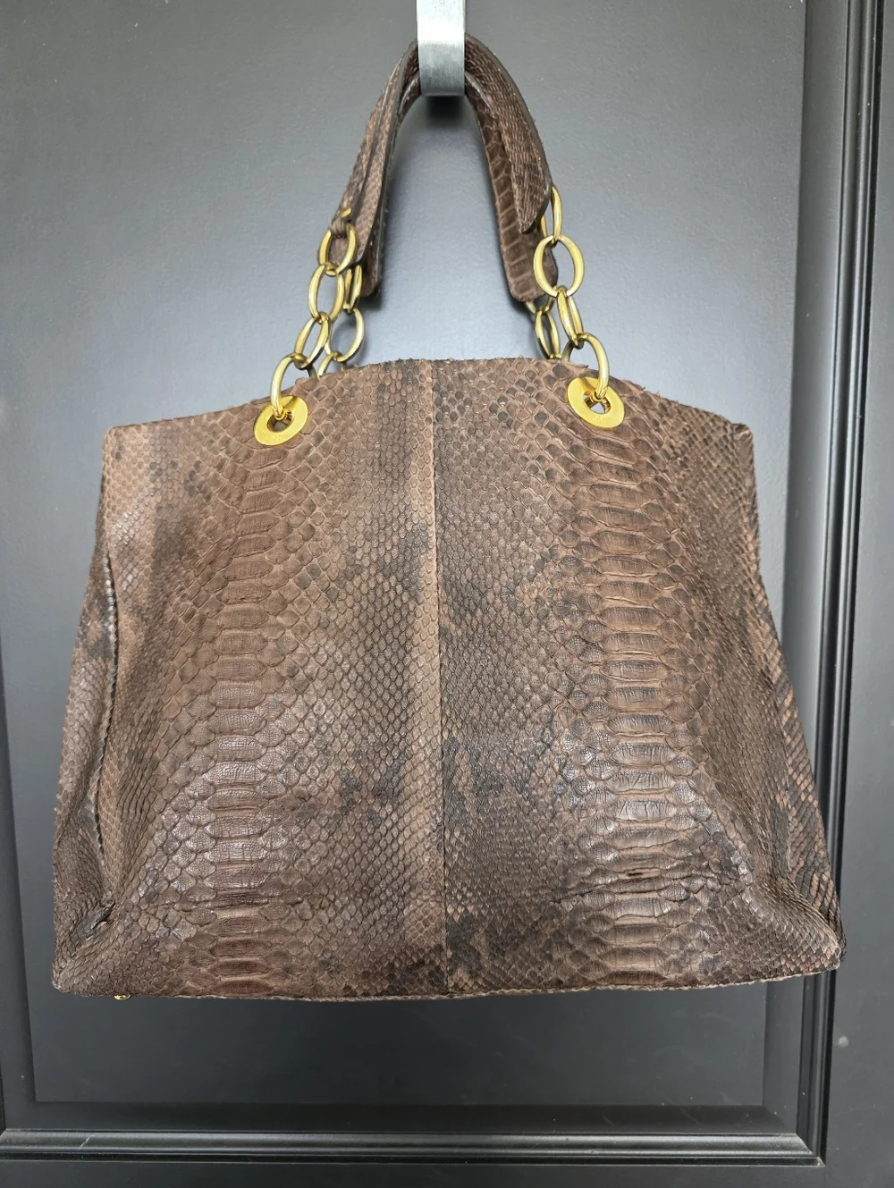 VTG Authentic Christian Dior Paris Exotic leather python Handbag Certified 12x15 - Picture 8 of 16